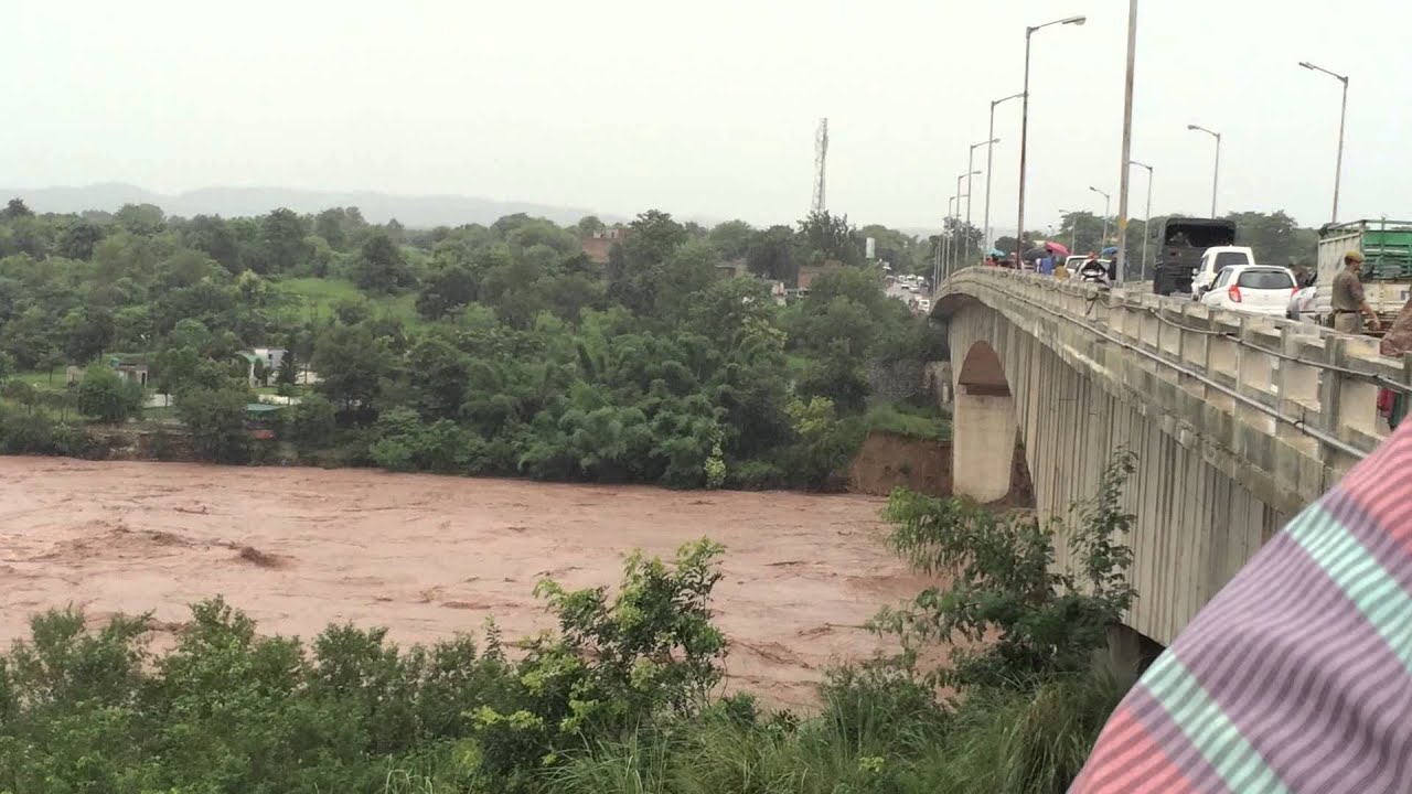 Chanav river after heavy rainfall  akhnoor bridge