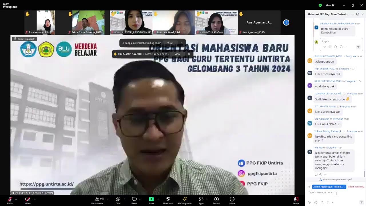 Orientasi Mahasiswa Baru PPG bagi Guru Tertentu Tahap 3 Tahun 2024 FKIP-Untirta