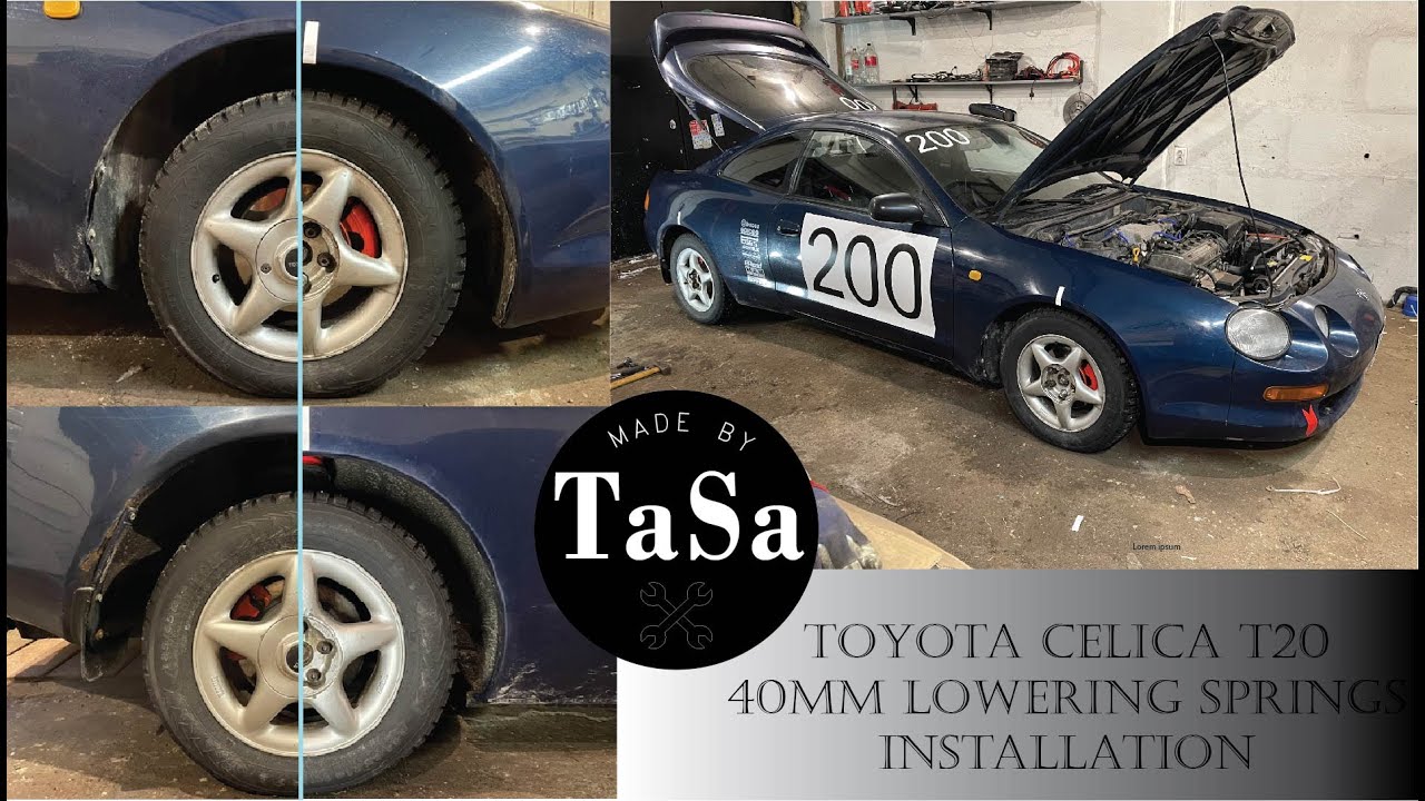 Toyota Celica T20 40mm lowering springs installation.