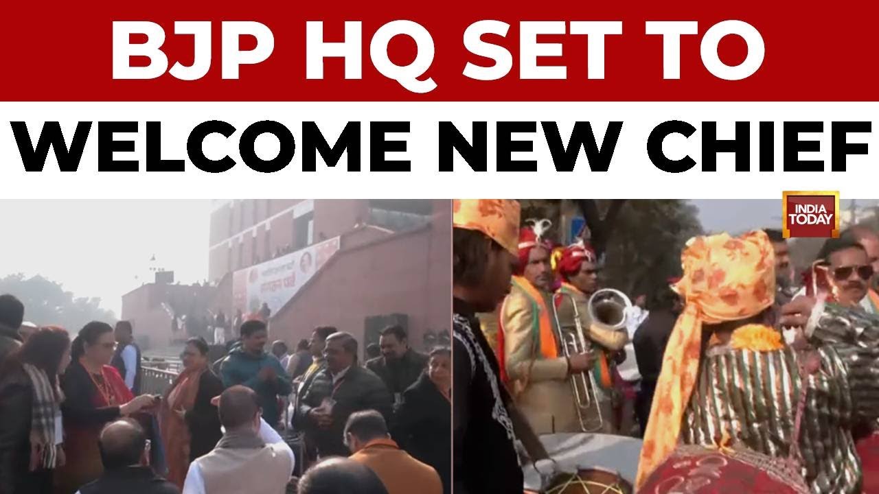 BJP Headquarters Set To Welcome New BJP National Chief | BJP Leaders Arrive To Attend The Ceremony