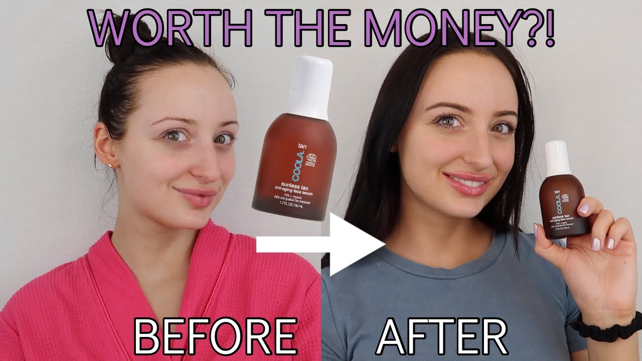 COOLA ORGANIC SUNLESS TAN ANTI-AGING FACE SERUM REVIEW + DEMO! | SELF TANNER REVIEW!