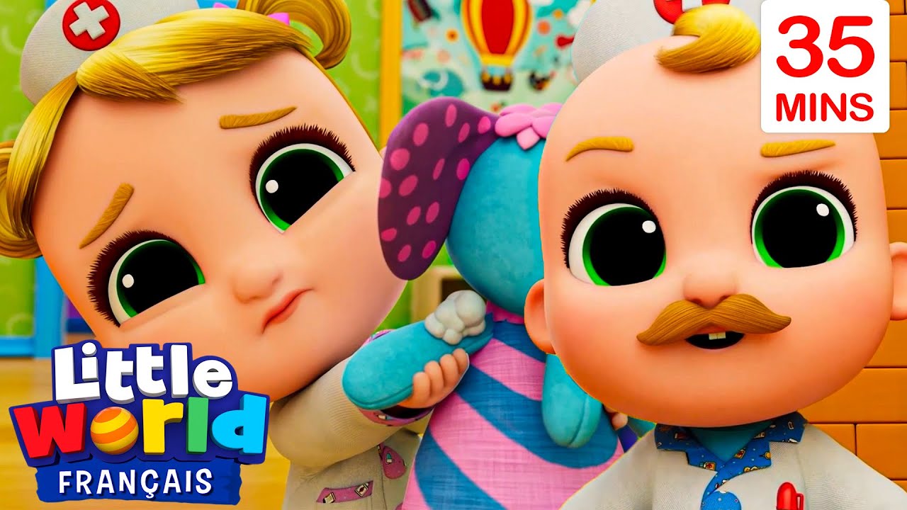 Nico et Nina jouent au Docteur | | Comptines pour les tout-petits | Little World Fran&ccedil;ais