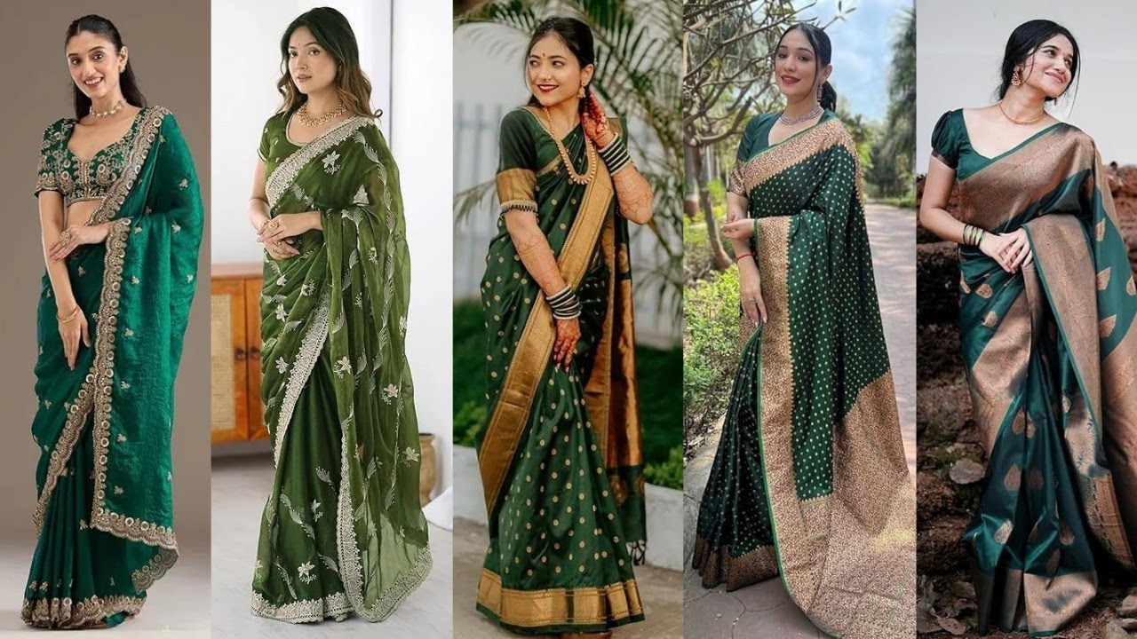 Wedding Function Green Saree Collection ✨ | Latest Trends 2026 | Top Green Sarees for Weddings 💍
