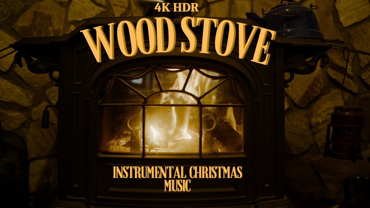 Christmas Wood Burning Stove with Instrumental Music @vermontcastings4684 #fireplace #yulelog 