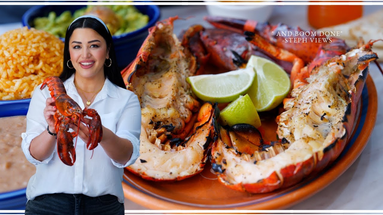 The Best Mexican Restaurant style Grilled Lobster Recipe | Puerto Nuevo Baja SEAFOOD plate