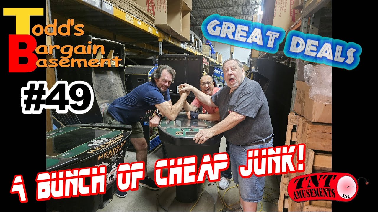 #1822 BARGAIN BASEMENT #49 -- 71 Pinball Machines & Arcade Games DISCOUNTED at TNT Amusements!