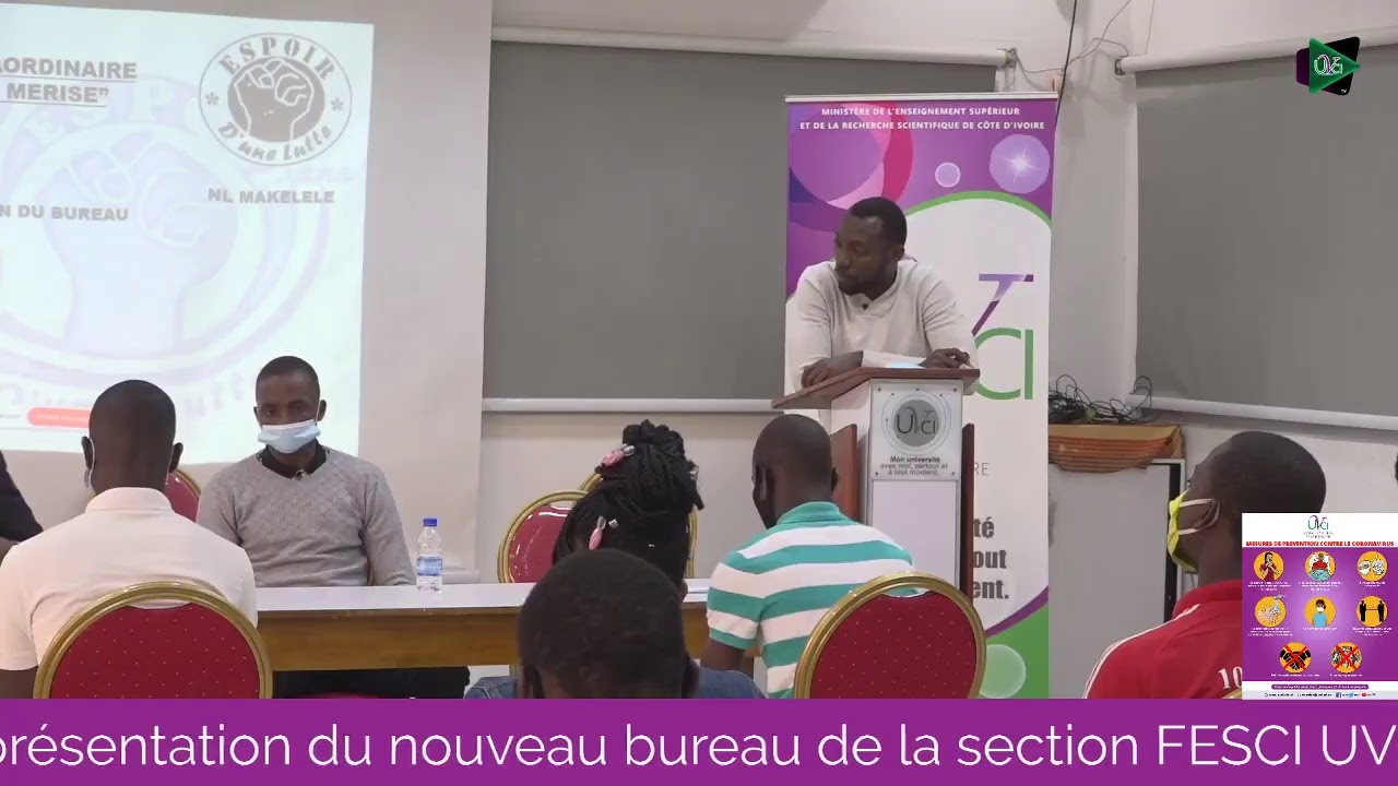 Cérémonie de présentation du nouveau bureau de la section fesci de l'UVCI