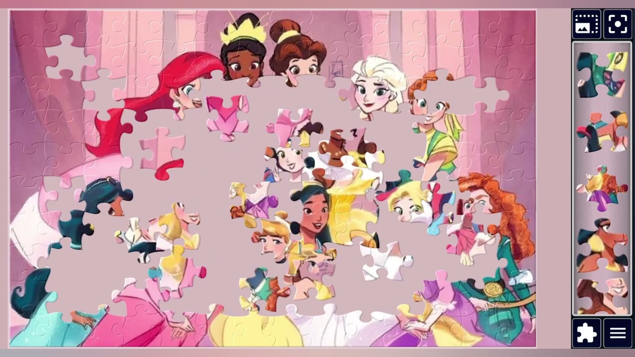 Disney Princesses Unite in the Castle👑👑👑🏰🪩✨️🪄//jigsaw puzzles🧩//jigsaw puzzles journey//puzzlesArt//
