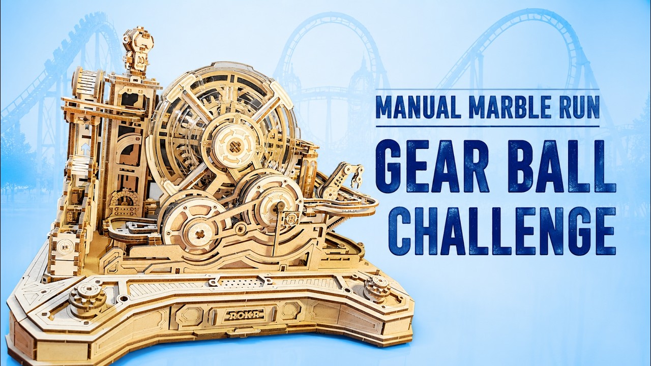 Building ROKR Gear Ball Challenge and How to Play? Robotime Puzzle EGC01. Marble Run with controls.