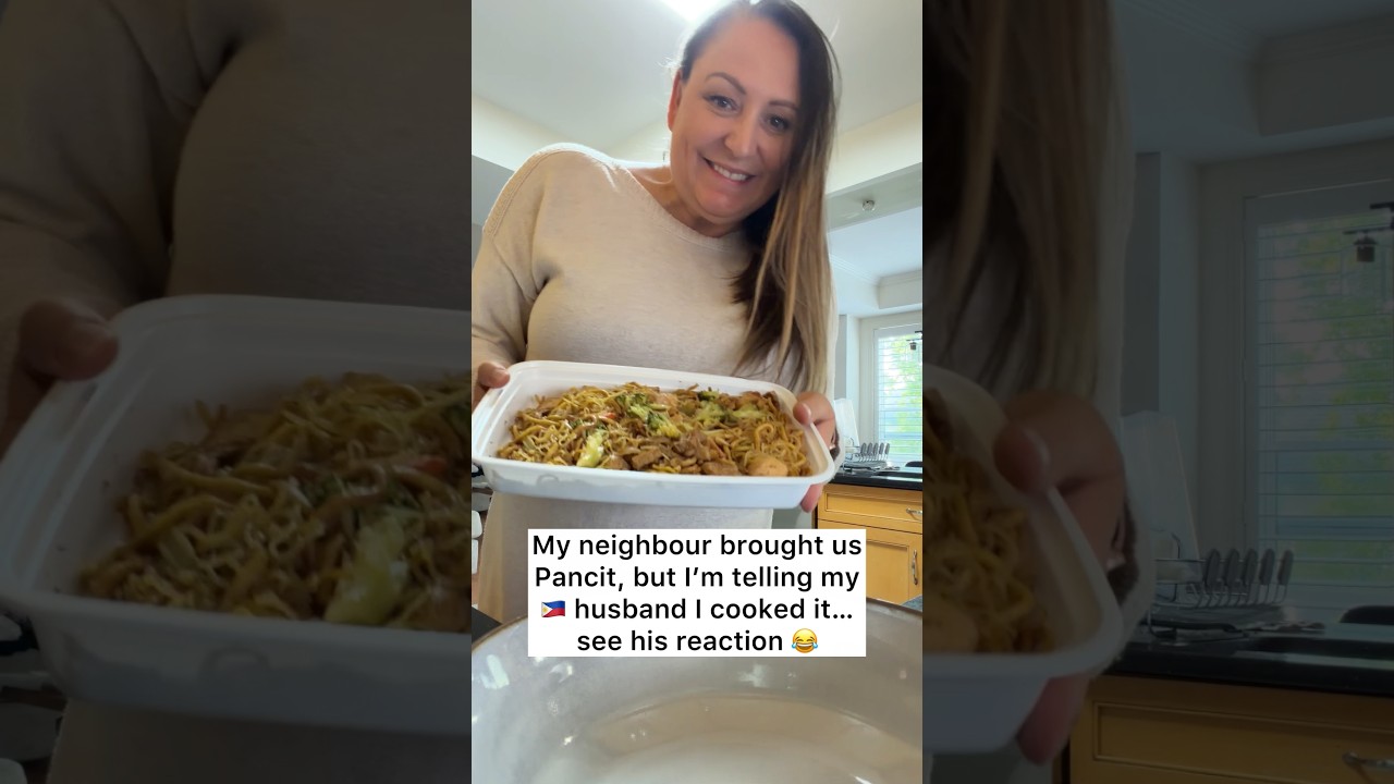 Pranking My Filipino 🇵🇭 Husband Into Thinking His Canadian 🇨🇦Wife Cooked Pancit  #couplescomedy