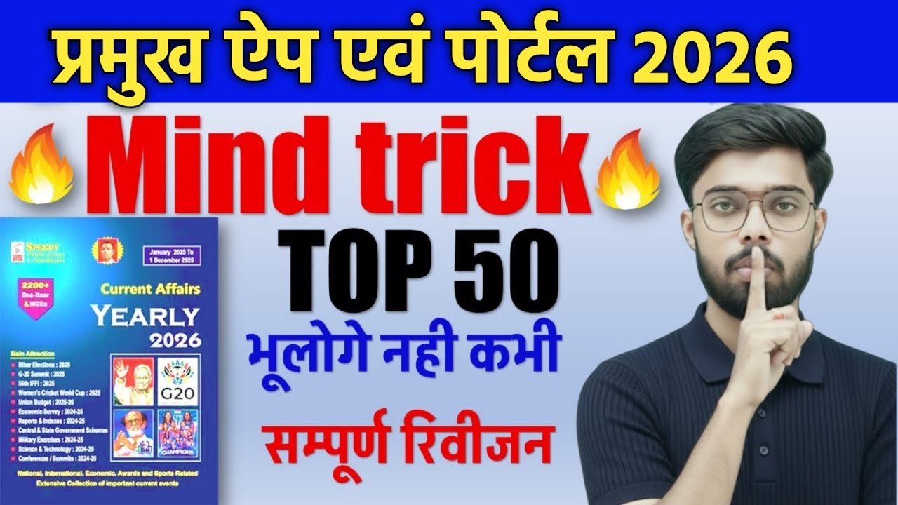 Apps and Portal 2026 | Last 12 Month Current Affairs | Important Apps & Portal by Awadh Sir