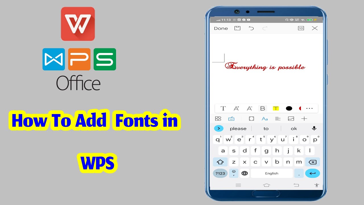 How To Add Any Fonts in WPS Office in Android phone.How To Install Free Fonts in WPS Office. wpsfont