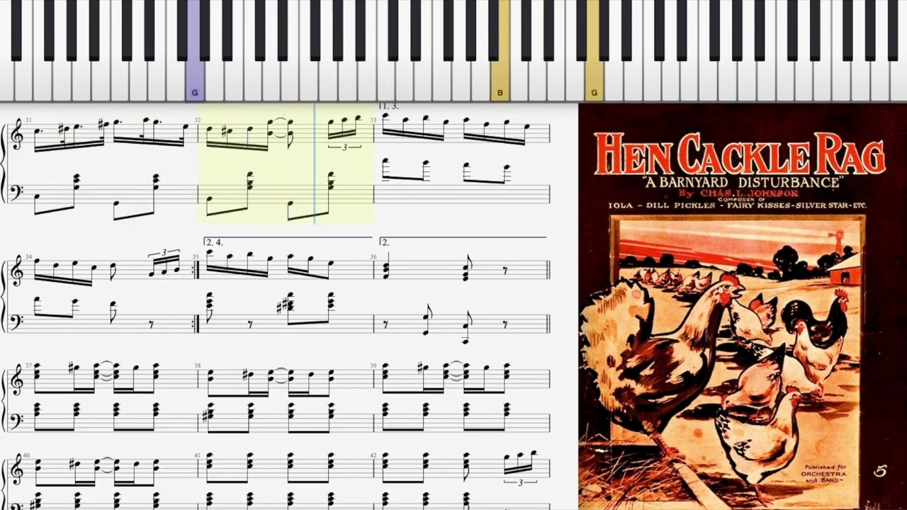 Hen Cackle Rag by Charles L. Johnson (1912, Ragtime piano)
