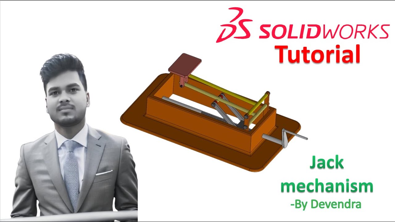 Solidworks Tutorial : How to make a Jack mechanism ? || By Devendra #solidworks #cad #3d