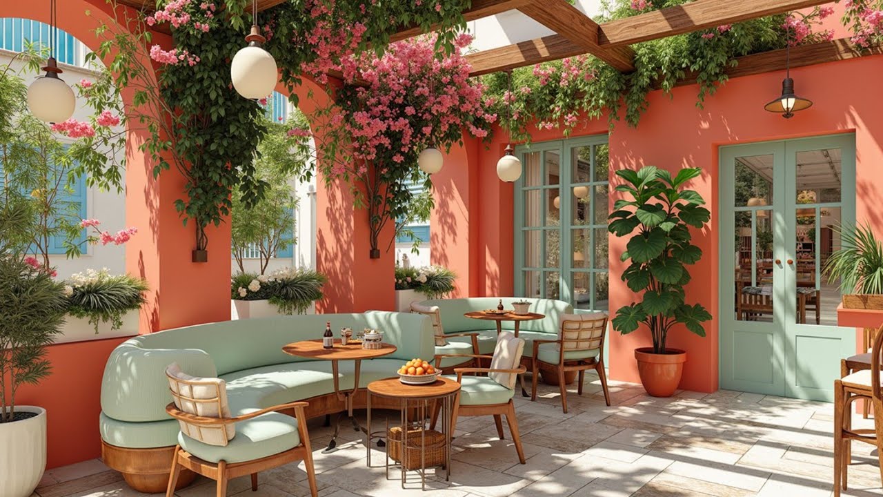 Spring Cozy Cafe Vibe - Relaxing Bossa Nova Jazz for Outdoor Terrace Ambience