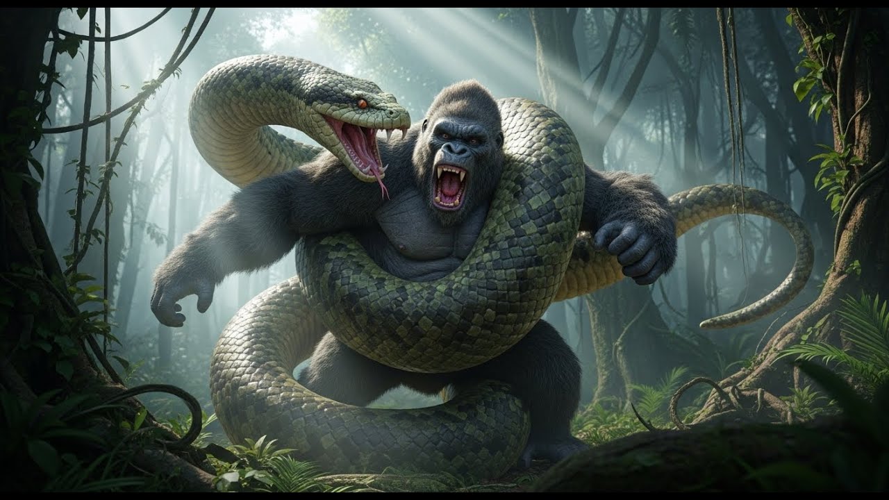 epic battle king kong vs anaconda in jungle kong and jungle