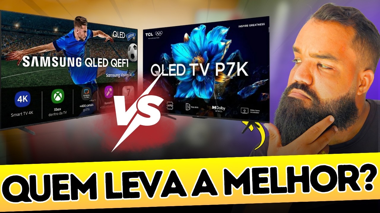 SAMSUNG QEF1 vs TCL P7K Qual a Melhor TV PARA VOCÊ AGORA EM 2026?