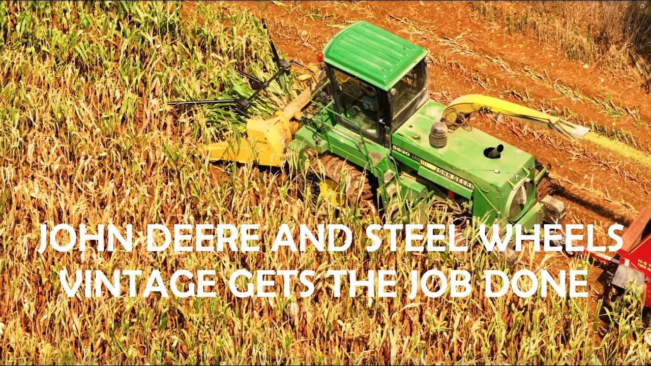 OLD ORDER MENNONITE Harvest-Steel Wheeled JOHN DEERE 5830 Forage Harvester-Chopping 35 Years Later!
