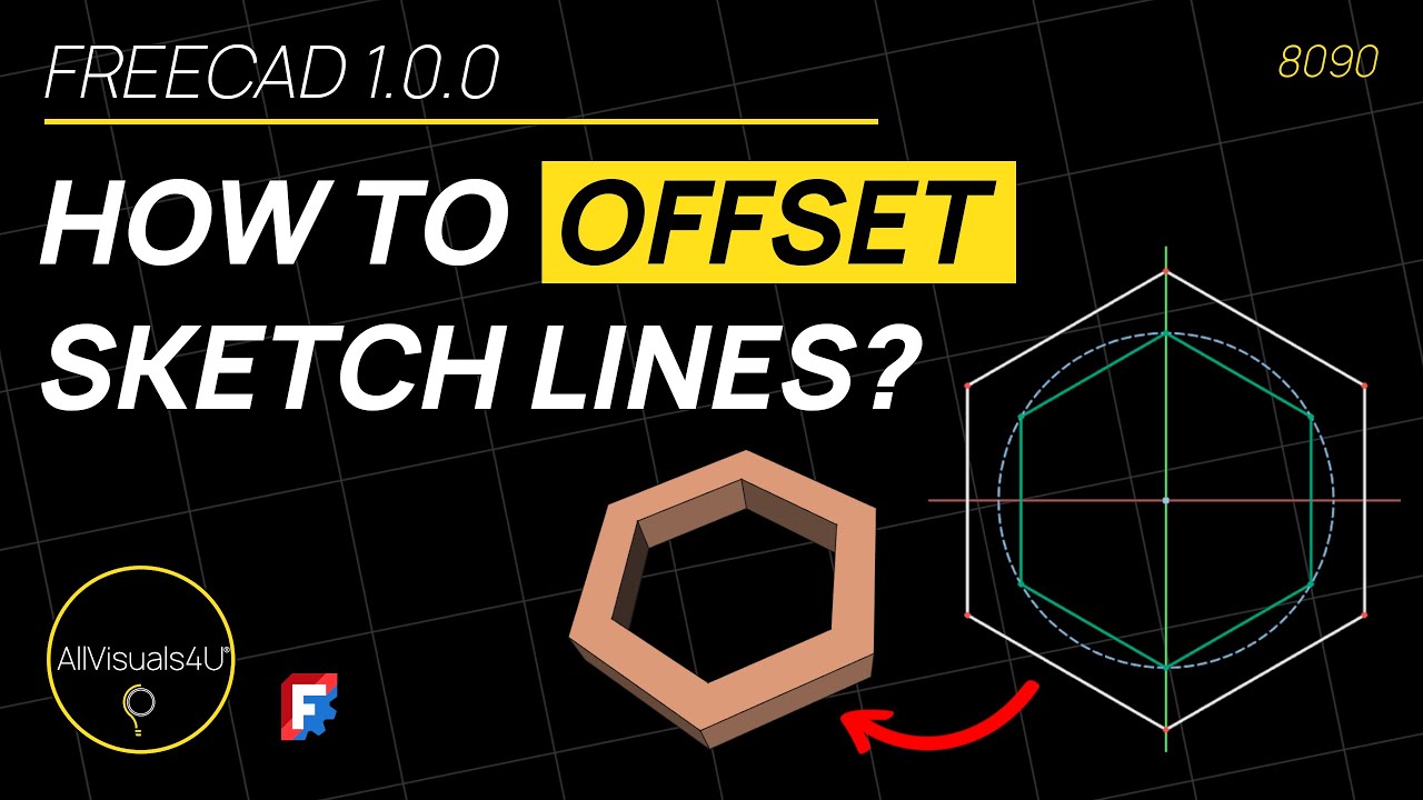 🙏 Offset Sketch Lines In FreeCAD 1.0 - FreeCAD Offset Sketch - FreeCAD Sketcher Offset