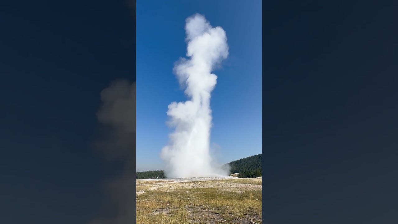 Hot spring explodes!-Old Faithful!! #explosion #yellowstone #spring