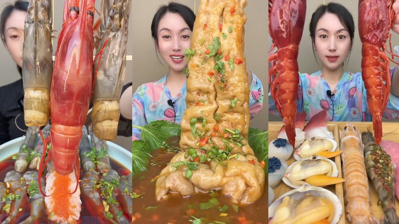 EAT SEAFOOD LOBSTER SHRIMP RED DEVIL SHRIMP SNAIL YUMMY....#mukbang #yummyfood #delicious