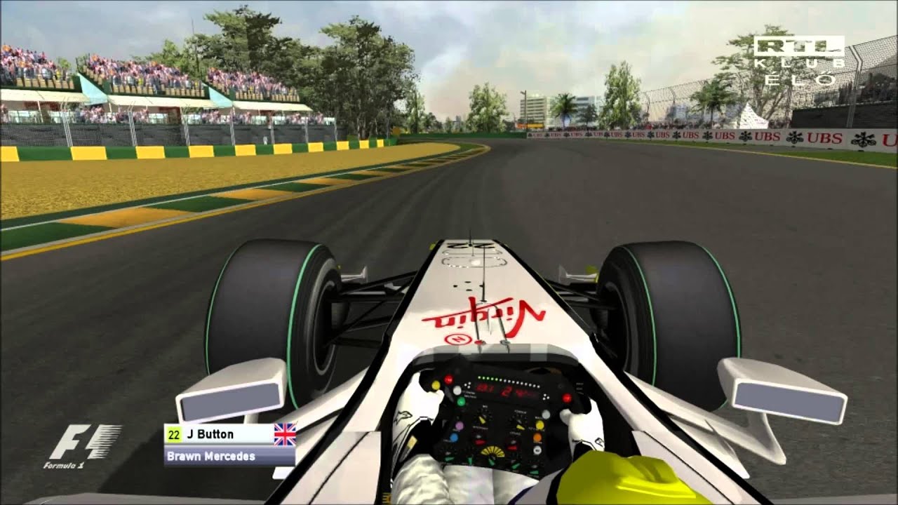 Rfactor - F1 WCP 2009 (onboard Jenson Button in Melbourne) + RTL KLUB LOGÓ
