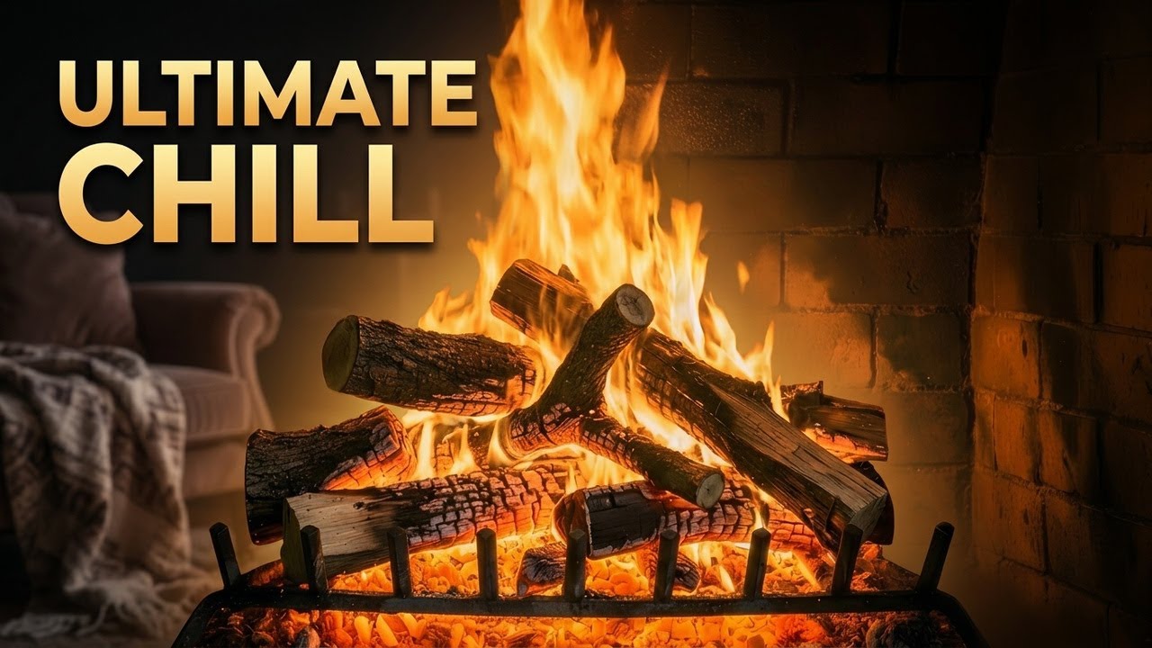 🔥INTENSE CRACKLING FIREPLACE: Cozy Burning Wood Sounds (No Music) | 4K UHD