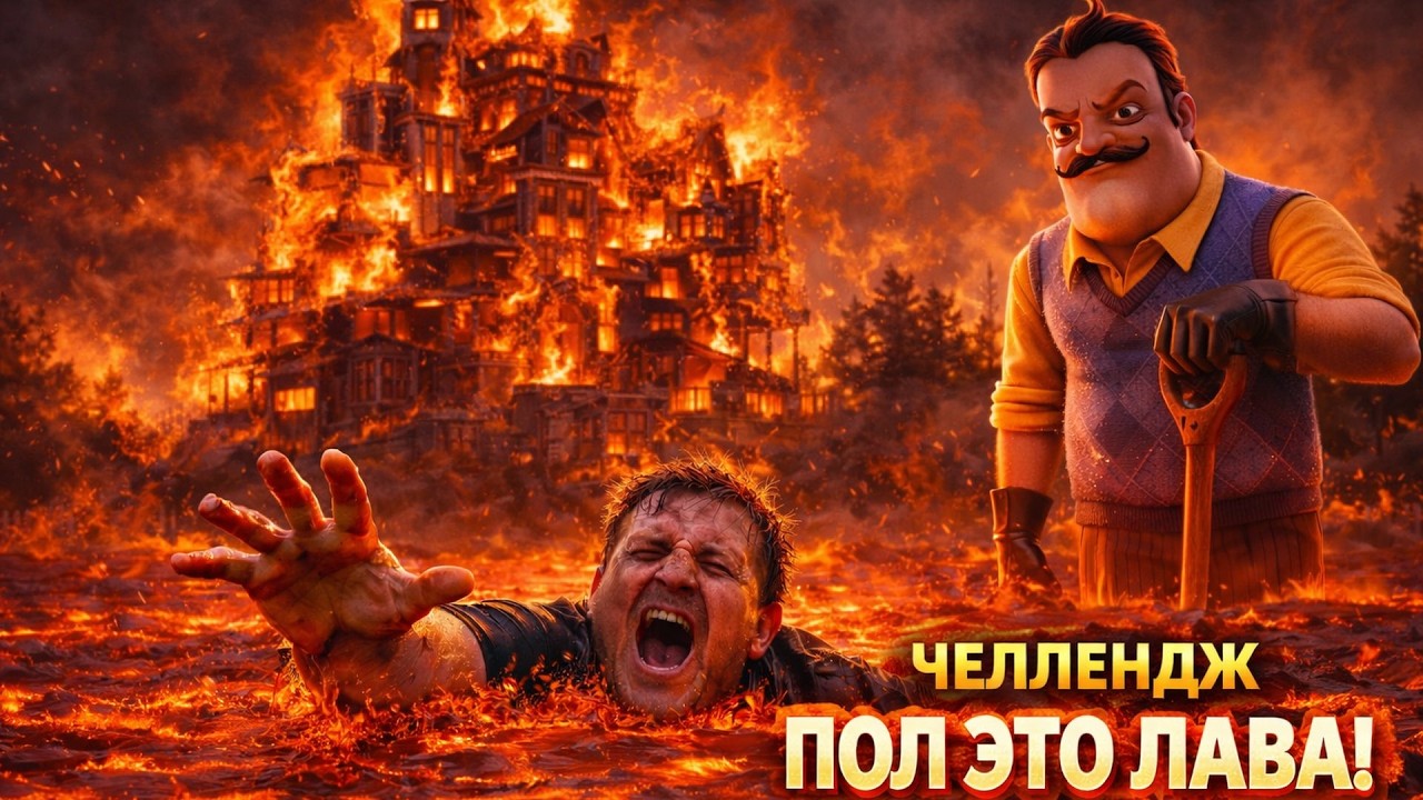 Hello neighbor но пол это лава #2
