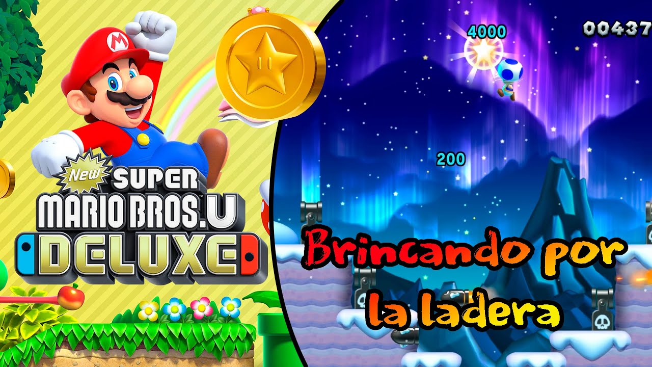 Brincando por la ladera - Guía de Monedas Estrella - New Super Mario Bros U Deluxe