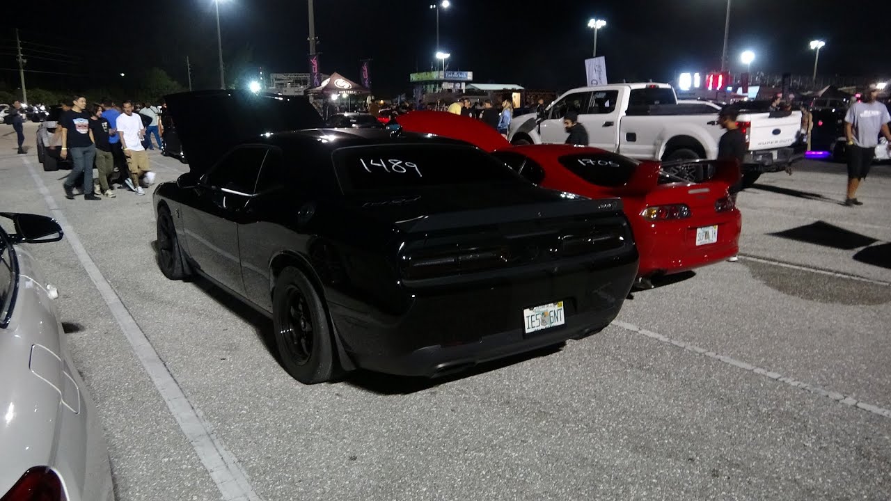 SUPRA TURBO 94 VS DODGE HELLCAT CHALLENGER 2018 ROLL RACE 1000 HORSEPOWER CLUB