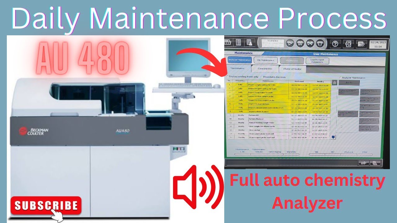 AU 480 daily maintenance | Serum calibration | ISE Cleaning | @Medical Lab Technology Sajal