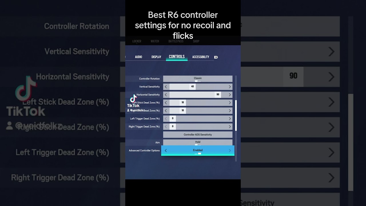 Best R6 controller settings for no recoil and flicks🙏 #rainbowsixsiege #r6siege #r6clips #seige