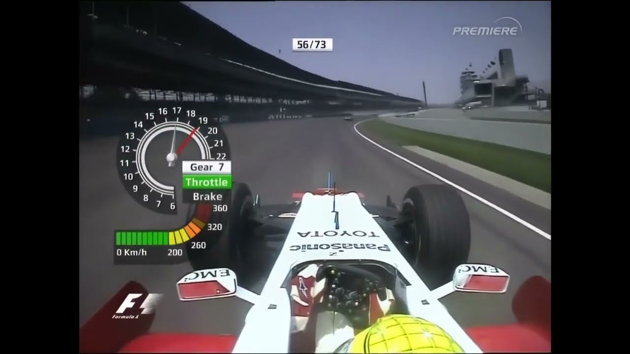 F1 – Indianapolis' Turn 12, 13 and start/finish straight Onboard compilation (2000-2007)