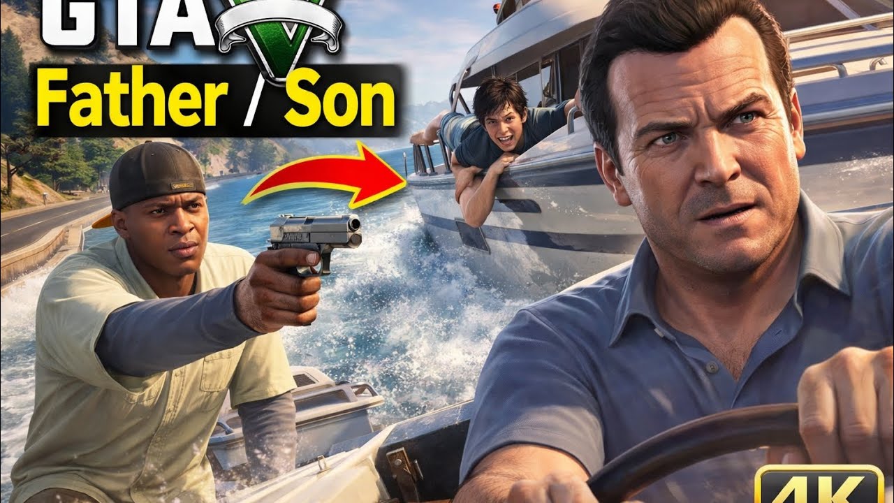 GTA 5 Father Son Full Mission Gameplay | Boat Steal & Yacht Chase 🚤🔥 | Michael & Jimmy
