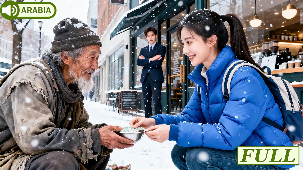 فتاة فقيرة تنقذ متسولًا في الثلج… والملياردير يقع في حبها! ❄️