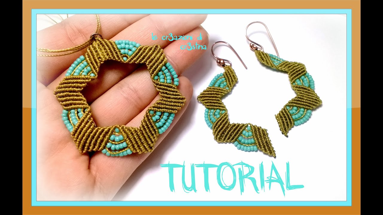 Tutorial Orecchini/ Ciondolo LOTUS Fiore Micro Macramè - Filo Super Lon e Perline Rocailles