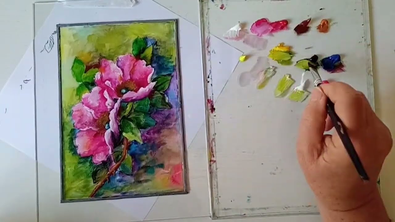 Dipingere il vetro in acrilico. How to paint glasses on acrilyc.