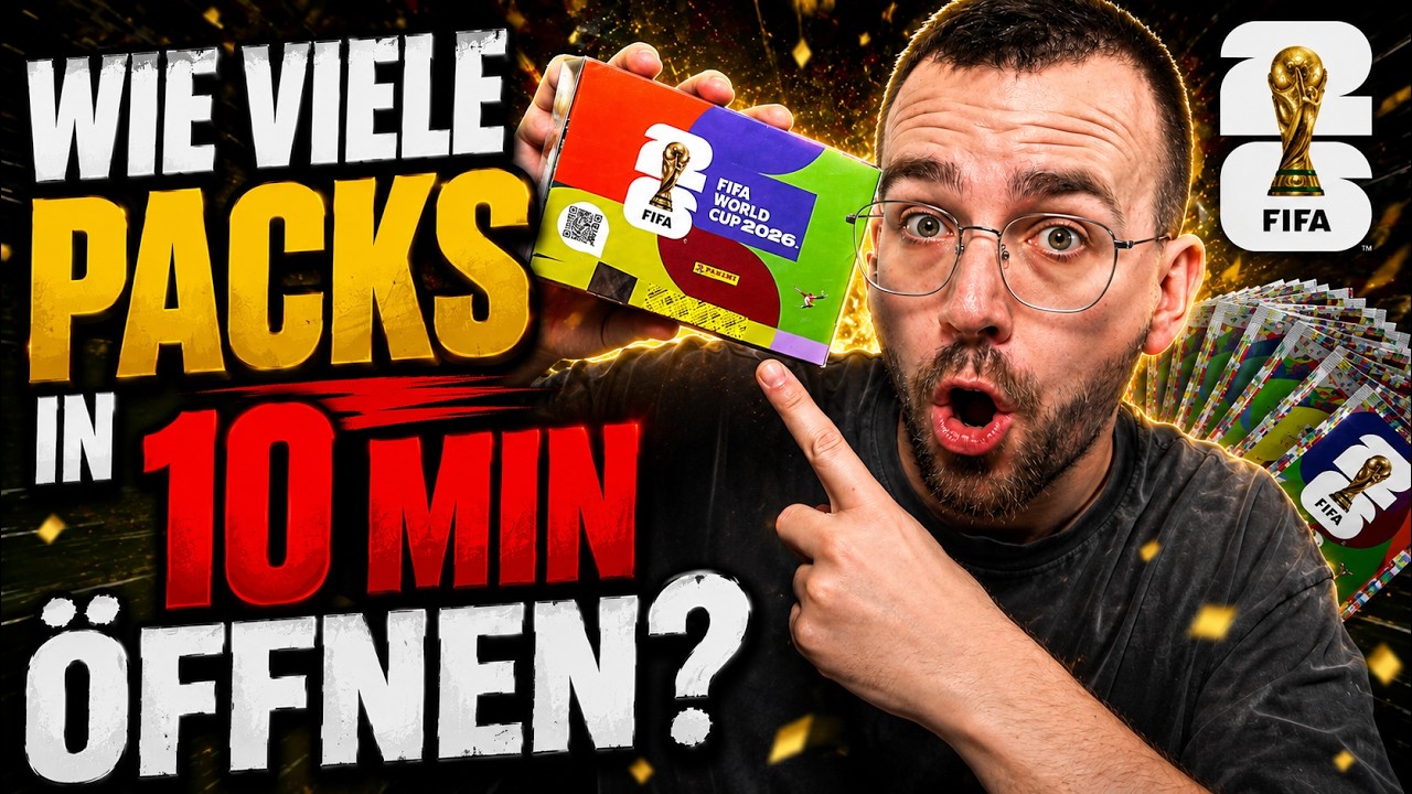 WIE VIELE PACKS IN 10 MINUTEN &Ouml;FFNEN ?! 😱🔥 Panini FIFA WORLD CUP 2026 Sticker Challenge