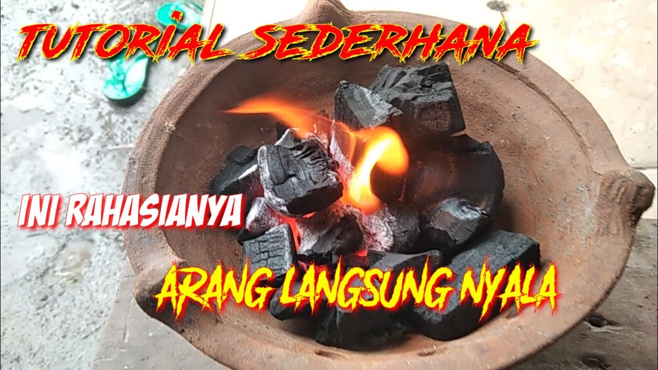 cara mudah menyalakan arang di tungku(@gocigo)