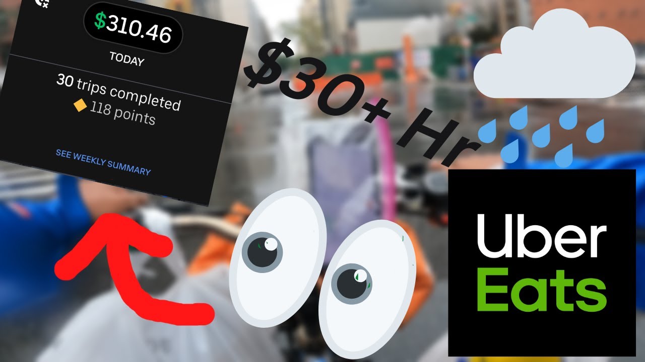 Uber Eats NYC on E-bike-  Making $30+ an hour in the Rain for 8+ hours