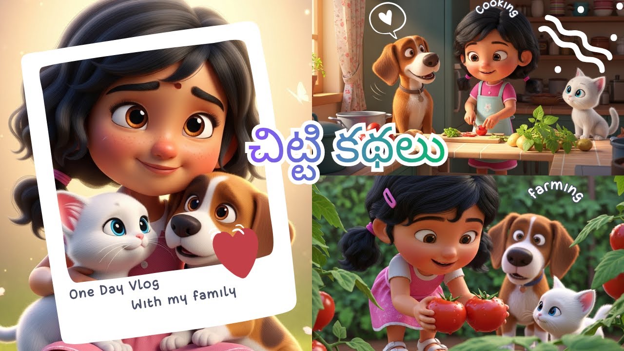 Chitti Kadhalu  A Cute Morning Garden Adventure 🌿🐶🐱