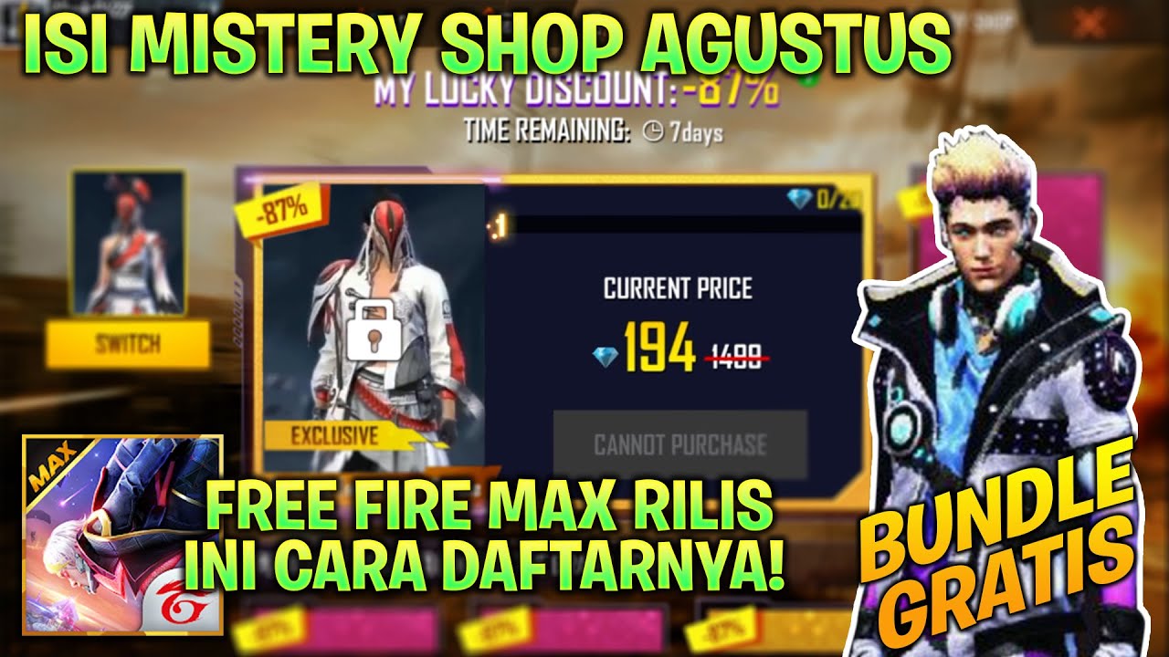 BOCORAN FF!! MISTERY SHOP RILIS, FREE FIRE MAX RILIS SERVER INDONESIA