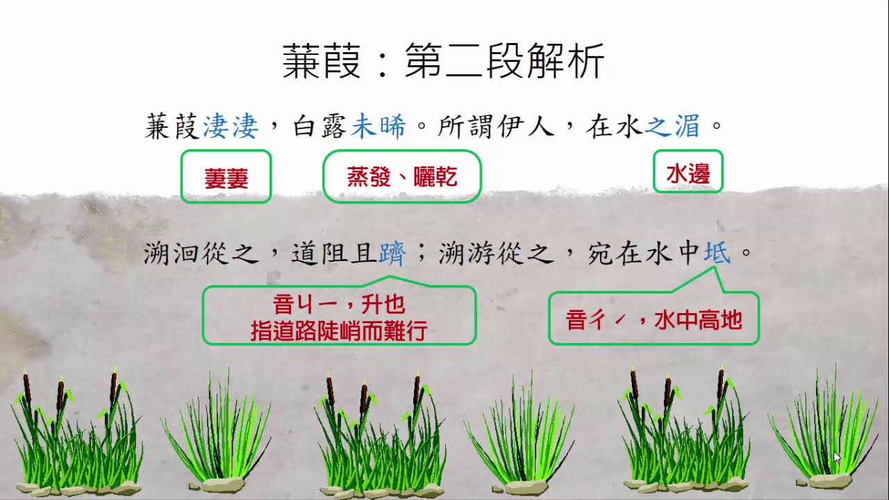 高二國文｜詩經：秦風．蒹葭