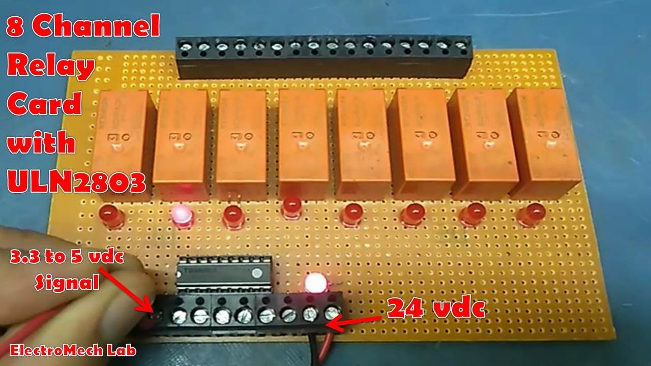 Testing of 8 Channel Relay Card With ULN2803 on General Purpose PCB | ElectroMech Lab