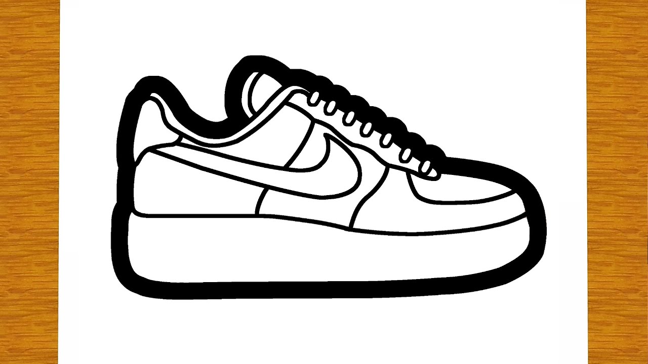 COME DISEGNARE UNA SCARPA NIKE AIR FORCE 1 | Disegni facili ed educativi