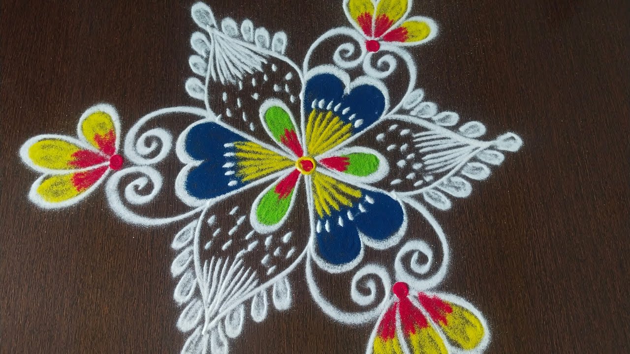 #muggulu /daily small rangoli #rangoli #rangolidesigns #easyrangoli #smallrangolikolam #subsbribe 