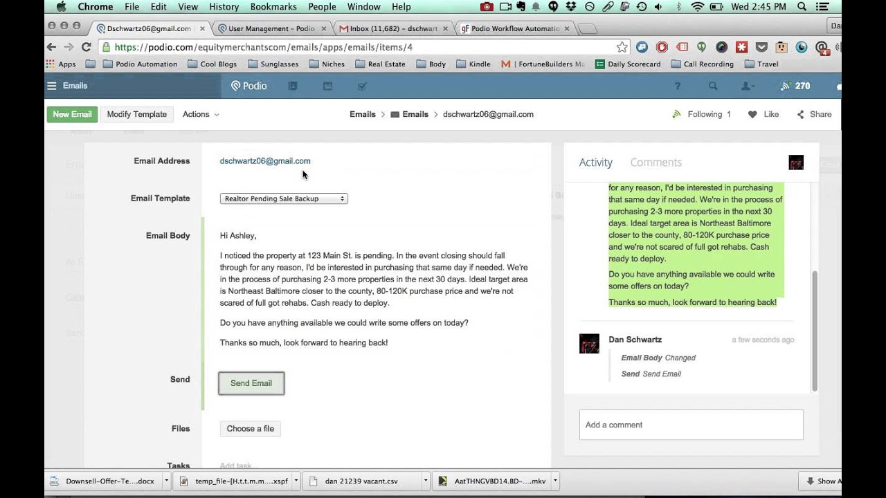 Creating Email Templates on Podio Using Globiflow