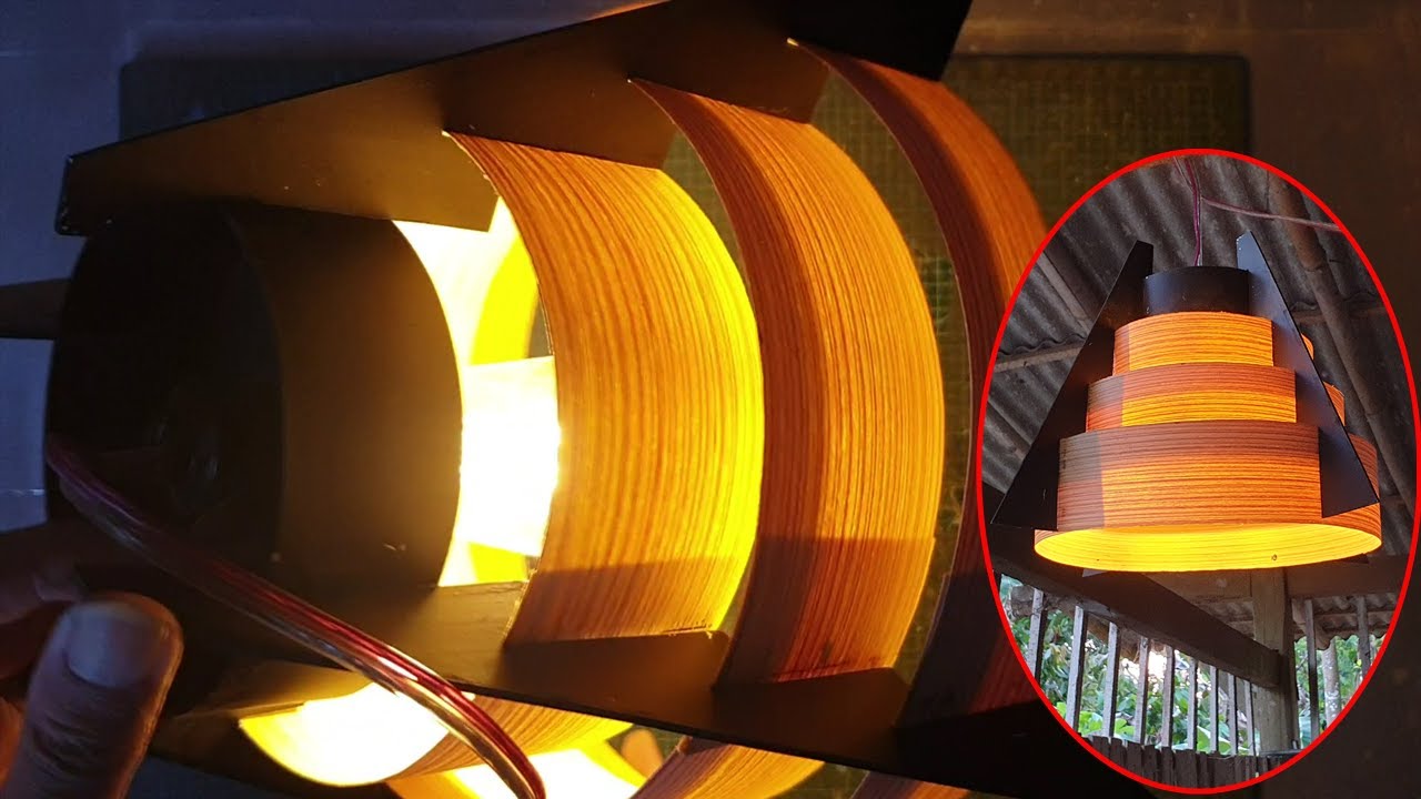 HOW TO MAKE PENDANT LIGHT FROM WOOD VENEER
