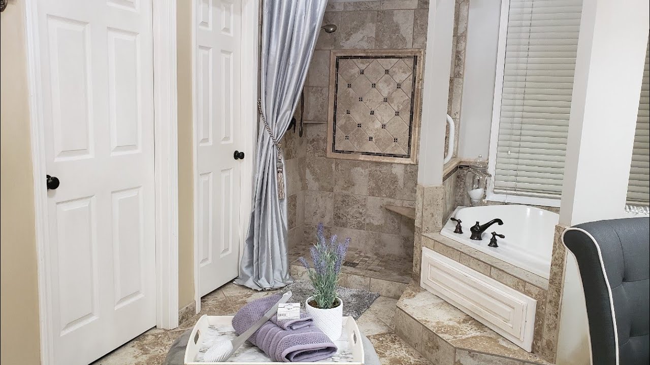 NEW!  MASTER BATH DIY EXTRA LONG SHOWER CURTAIN & LINER+ BATHROOM DECORATING IDEAS