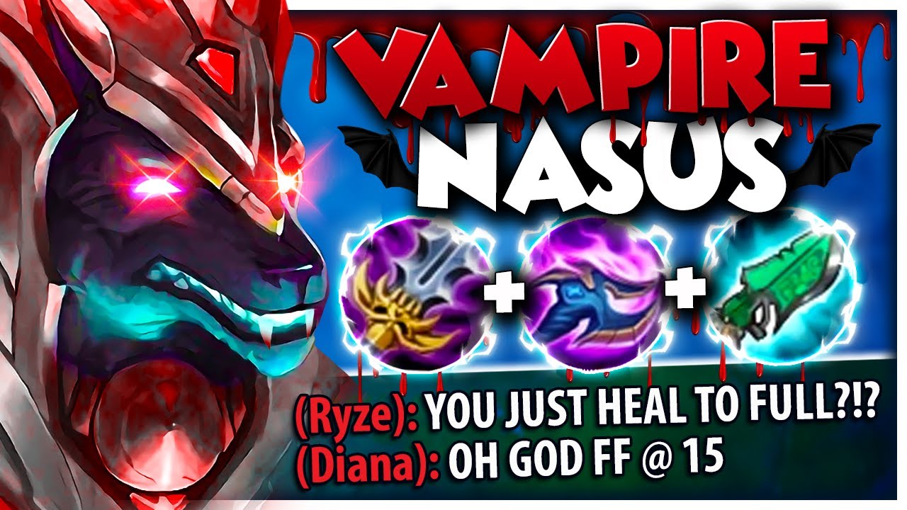 Nasus...but his Q healing is  x5 stronger than fountain so he's immortal 🧛🩸